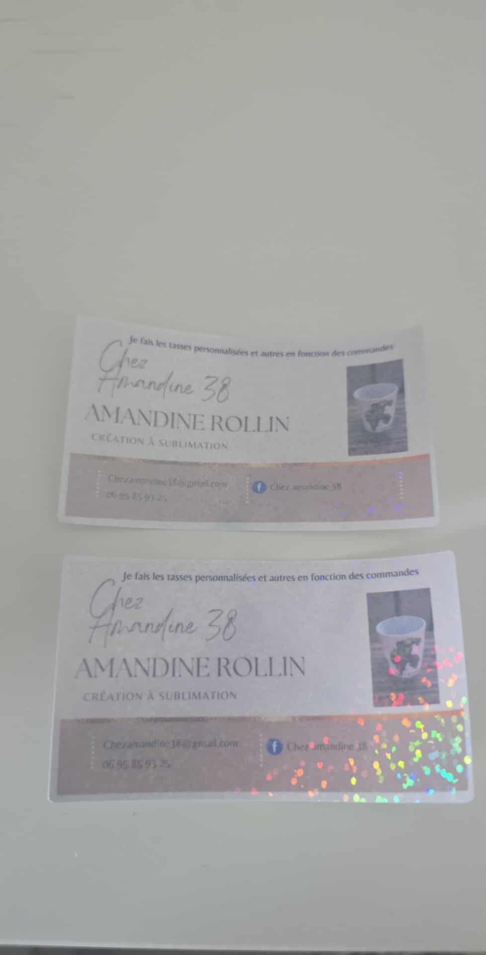 Cartes de visite personnalisées – effet holographique - Chez Amandine 38