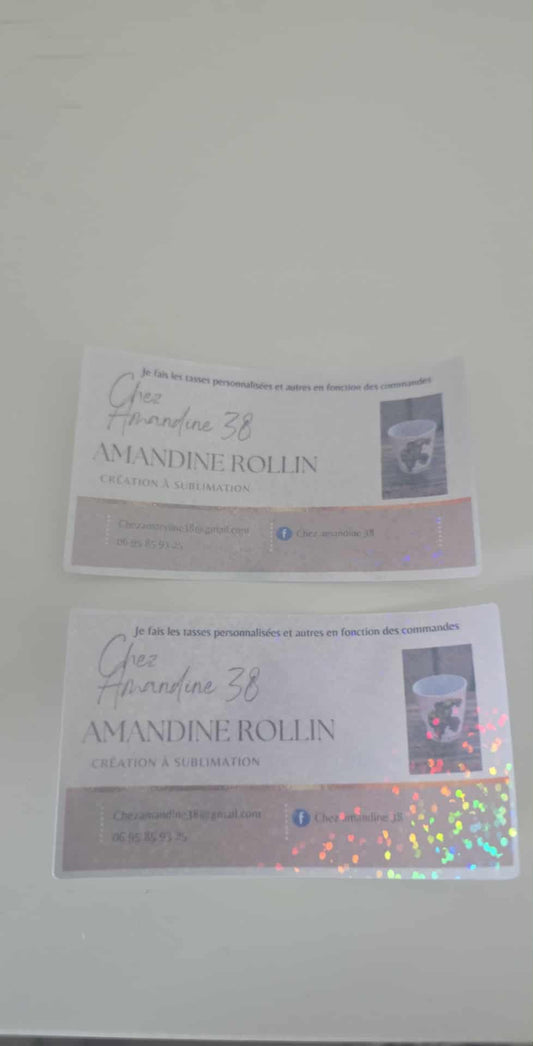 Cartes de visite personnalisées – effet holographique - Chez Amandine 38