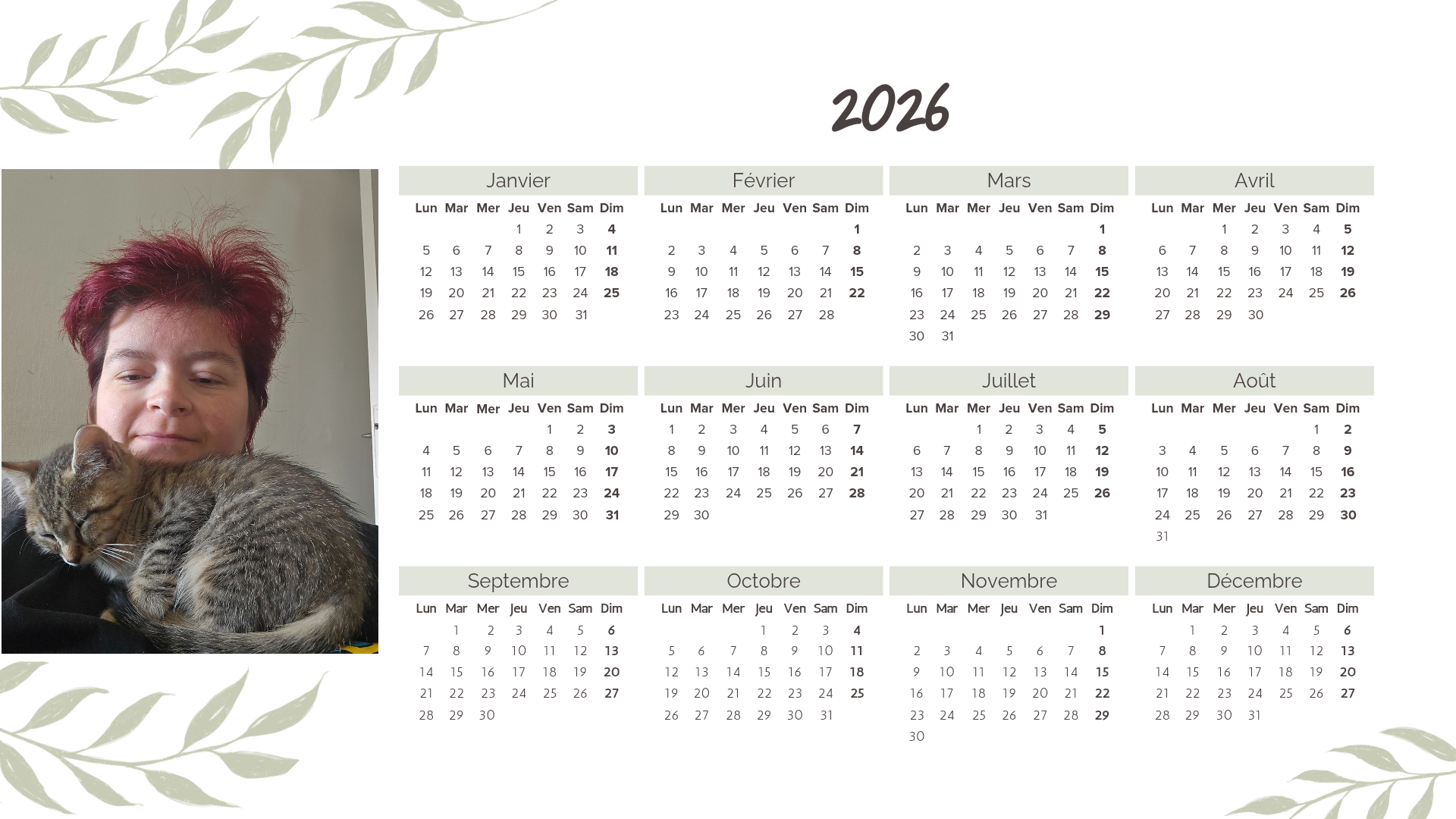 Calendrier personnalisé 2026 - Créez votre calendrier sur mesure