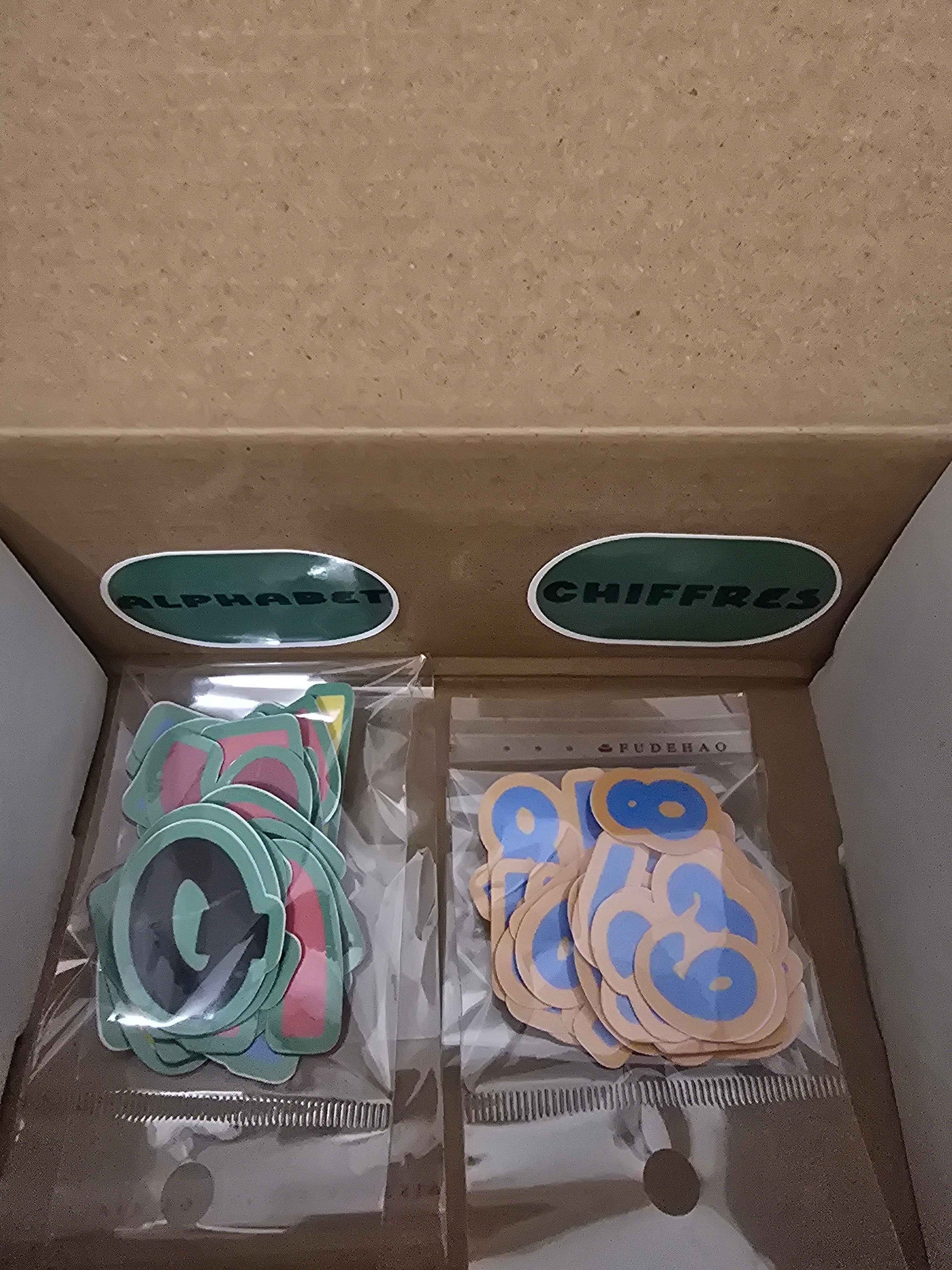 Ma boîte éducative lettres chiffres – Coffret éducatif plastifié fait main pour apprendre