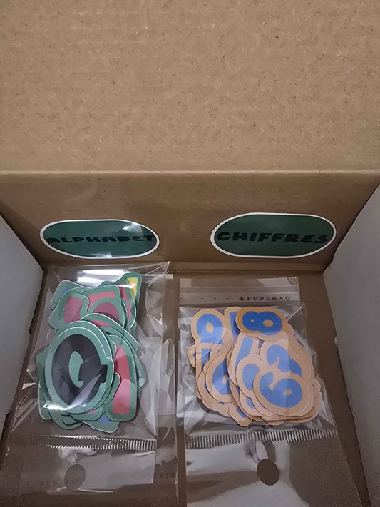 Ma boîte éducative lettres chiffres – Coffret éducatif plastifié fait main pour apprendre