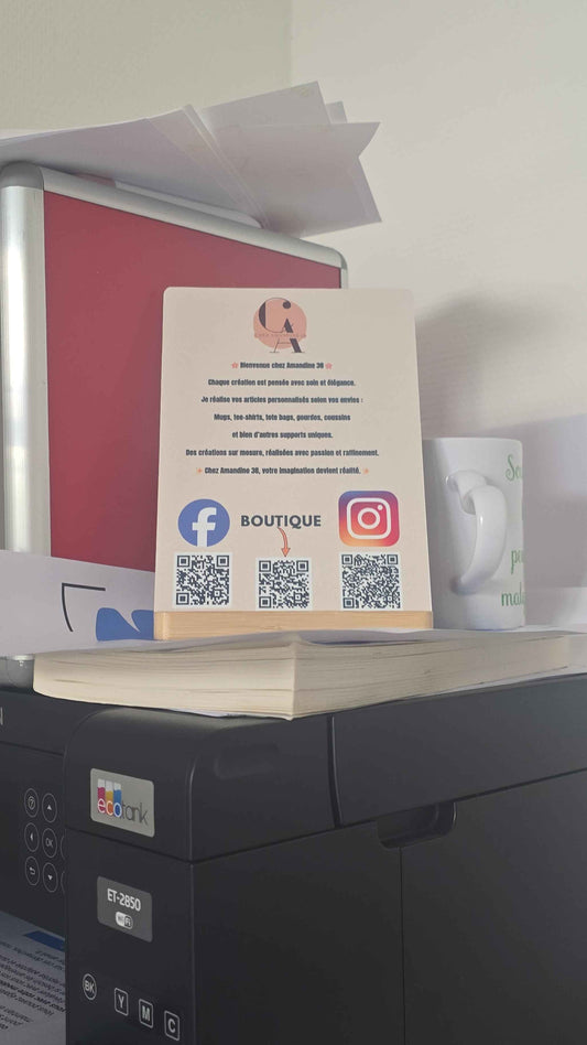 Plaque photo personnalisée en aluminium sur socle – Cadeau élégant et unique